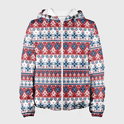 Женская куртка Этнический красно-синий узор