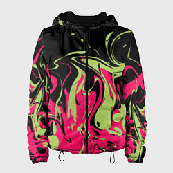 Женская куртка Черно малиновый абстрактный