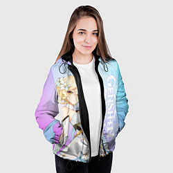 Куртка с капюшоном женская Genshin Impact Путешественница, цвет: 3D-черный — фото 2