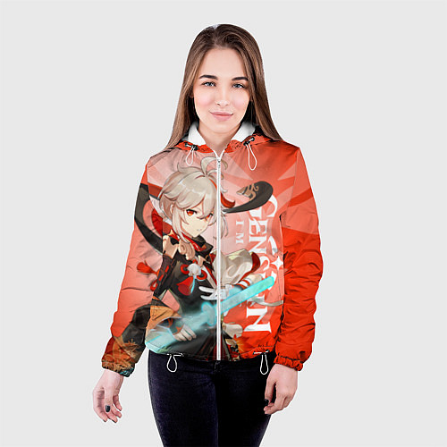 Женская куртка Genshin Impact, Кадзуха / 3D-Белый – фото 4