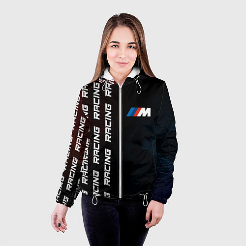 Женская куртка BMW - Racing Pattern on left / 3D-Белый – фото 4