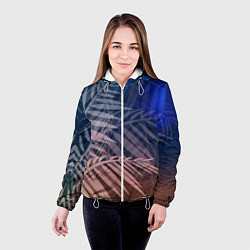 Куртка с капюшоном женская Тропическая ночь, цвет: 3D-белый — фото 2