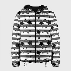 Женская куртка Черно-белый полосатый узор