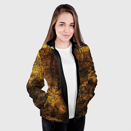 Женская куртка Абстрактный узор текстура / 3D-Черный – фото 3