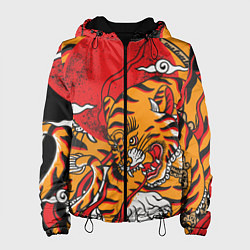 Куртка с капюшоном женская Год тигра, цвет: 3D-черный