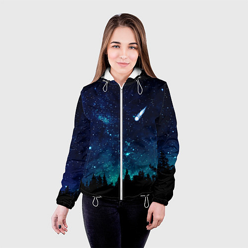 Женская куртка ЛЕС НОЧЬЮ / 3D-Белый – фото 4