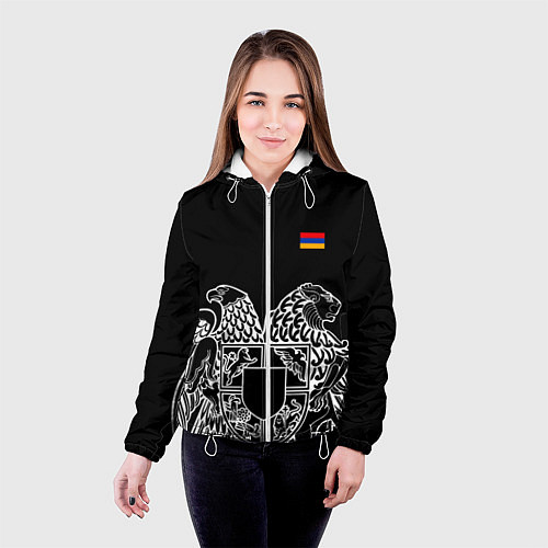 Женская куртка Герб Армении и флаг / 3D-Белый – фото 4
