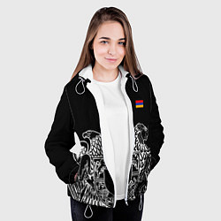 Куртка с капюшоном женская Герб Армении и флаг, цвет: 3D-белый — фото 2