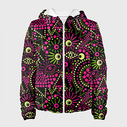 Куртка с капюшоном женская Модный абстрактный узор, цвет: 3D-белый