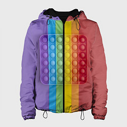 Куртка с капюшоном женская ПОП ИТ ПОЛОСЫ, цвет: 3D-черный