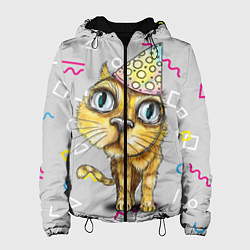 Куртка с капюшоном женская Котик, цвет: 3D-черный