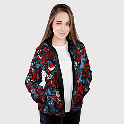 Куртка с капюшоном женская RedBlue stikers, цвет: 3D-черный — фото 2