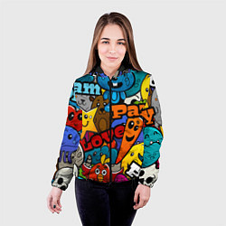 Куртка с капюшоном женская LOVE PEACE PARTY Z, цвет: 3D-черный — фото 2