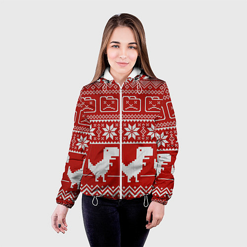 Женская куртка Новогодний гугл / 3D-Белый – фото 4