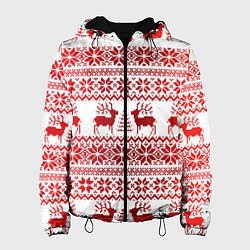 Куртка с капюшоном женская Зимний лес, цвет: 3D-черный