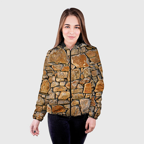 Женская куртка Каменная стена / 3D-Черный – фото 4