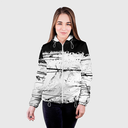 Женская куртка ИСПАЧКАННЫЙ КРАСКОЙ / 3D-Белый – фото 4