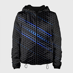 Куртка с капюшоном женская СТАЛЬНАЯ СЕТКА НЕОН STEEL MESH NEON, цвет: 3D-черный