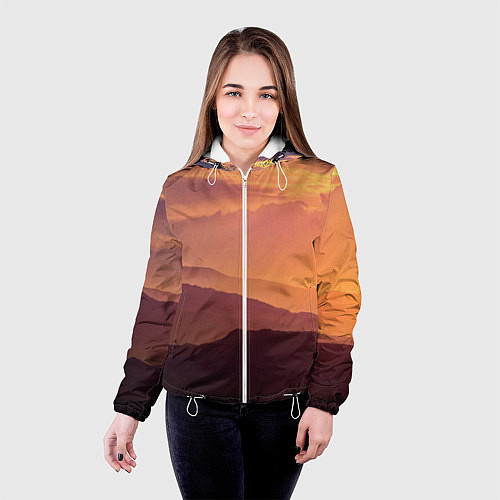 Женская куртка Закат в горах / 3D-Белый – фото 4