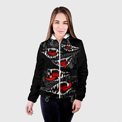 Куртка с капюшоном женская Атака вампиров, цвет: 3D-белый — фото 2