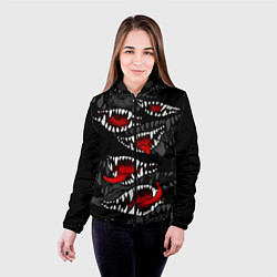 Куртка с капюшоном женская Атака вампиров, цвет: 3D-черный — фото 2