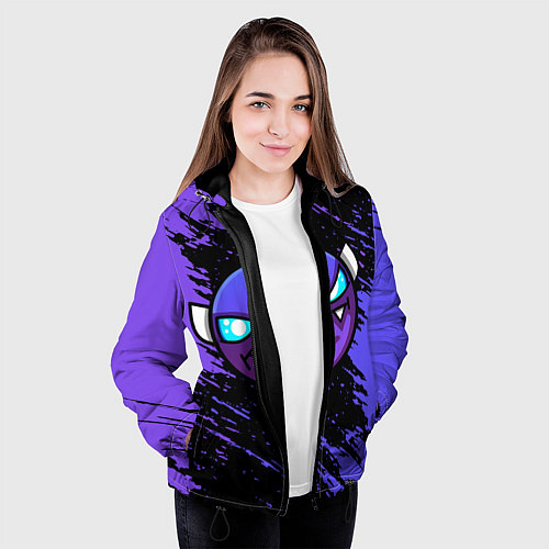 Женская куртка Geometry Dash / 3D-Черный – фото 3