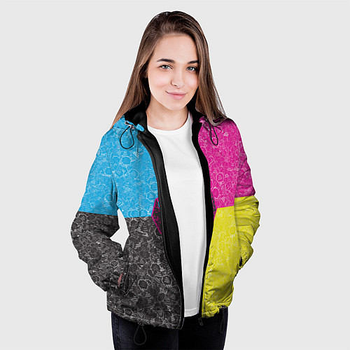 Женская куртка Октагон на фоне АПВ 4 1 14 / 3D-Черный – фото 3