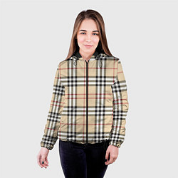 Куртка с капюшоном женская Клетчатый принт в стиле Burberry, цвет: 3D-черный — фото 2