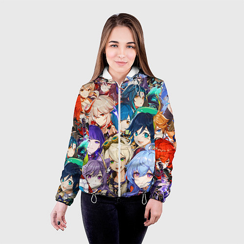 Женская куртка Genshin Impact - персонажи / 3D-Белый – фото 4