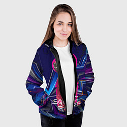 Куртка с капюшоном женская Игра в кальмара: Абстракция, цвет: 3D-черный — фото 2