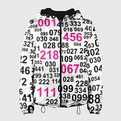 Куртка с капюшоном женская Игра в кальмара: номера игроков, цвет: 3D-черный