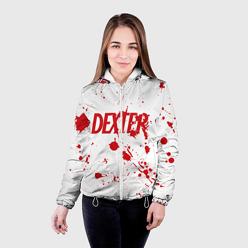 Женская куртка Dexter logo Декстер брызги крови / 3D-Белый – фото 4