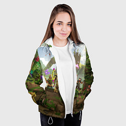 Куртка с капюшоном женская МАЙНКРАФТ ГЕРОИ ПРОТИВ ЗЛА, цвет: 3D-белый — фото 2