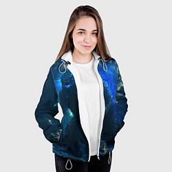 Куртка с капюшоном женская ГОДЗИЛЛА В МОРЕ, цвет: 3D-белый — фото 2