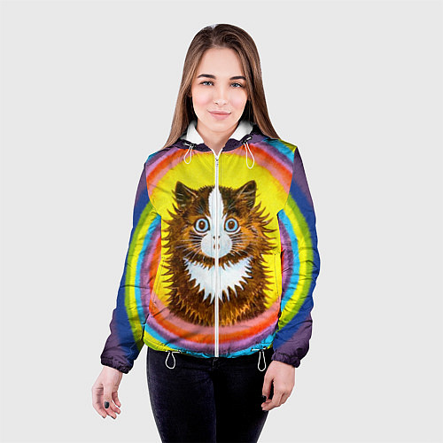 Женская куртка Радужный кот Луиса Уэйна / 3D-Белый – фото 4