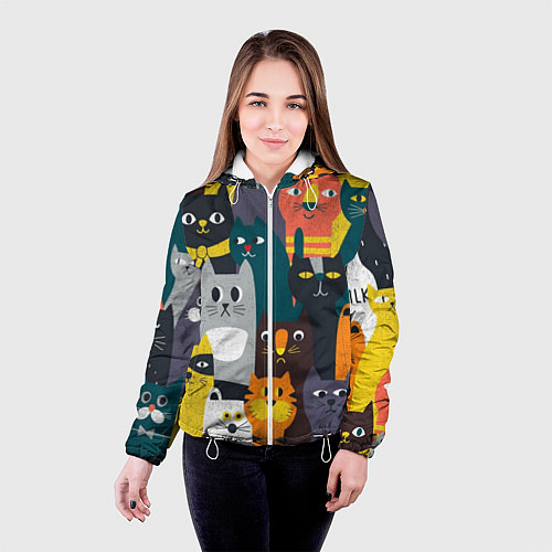 Женская куртка Крутые коты / 3D-Белый – фото 4