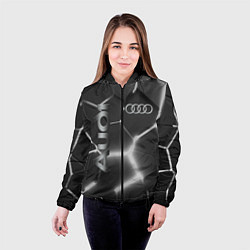 Куртка с капюшоном женская AUDI GREY 3D ПЛИТЫ, цвет: 3D-черный — фото 2