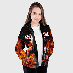 Куртка с капюшоном женская ROBLOX FIRE РОБЛОКС ОГОНЬ ПОЖАРНЫЙ, цвет: 3D-черный — фото 2