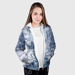 Куртка с капюшоном женская СНЕЖНЫЙ ПЕЙЗАЖ, цвет: 3D-белый — фото 2
