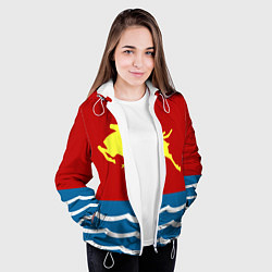 Куртка с капюшоном женская Герб Магадана, цвет: 3D-белый — фото 2