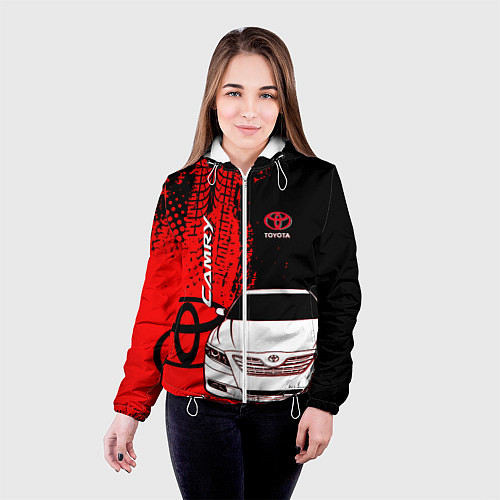 Женская куртка Camry Toyota glitch / 3D-Белый – фото 4