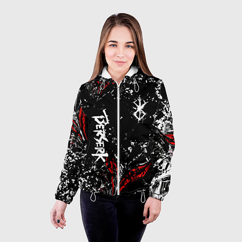 Женская куртка Берсерк Черная маска / 3D-Белый – фото 4