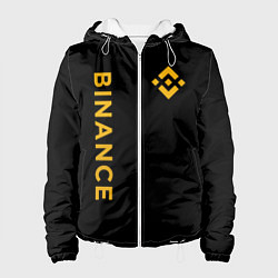 Куртка с капюшоном женская БИНАНС ЛОГО КАРБОН BINANCE LOGO, цвет: 3D-белый