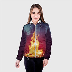 Куртка с капюшоном женская Пикник в лесу, цвет: 3D-белый — фото 2