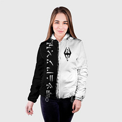 Куртка с капюшоном женская THE ELDER SCROLLS SKYRIM FUS RO DAH ЧЁРНО БЕЛЫЙ, цвет: 3D-белый — фото 2