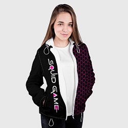 Куртка с капюшоном женская Игра в кальмара: Соты, цвет: 3D-белый — фото 2