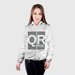 Куртка с капюшоном женская Полный QR, цвет: 3D-белый — фото 2