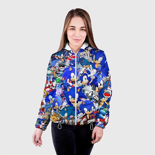 Женская куртка SONIC СИНИЙ ЁЖ СОНИК / 3D-Белый – фото 4