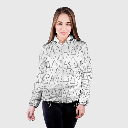 Женская куртка Простые елочки / 3D-Белый – фото 4