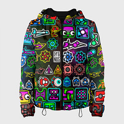 Куртка с капюшоном женская Geometry Dash: Heroes, цвет: 3D-черный